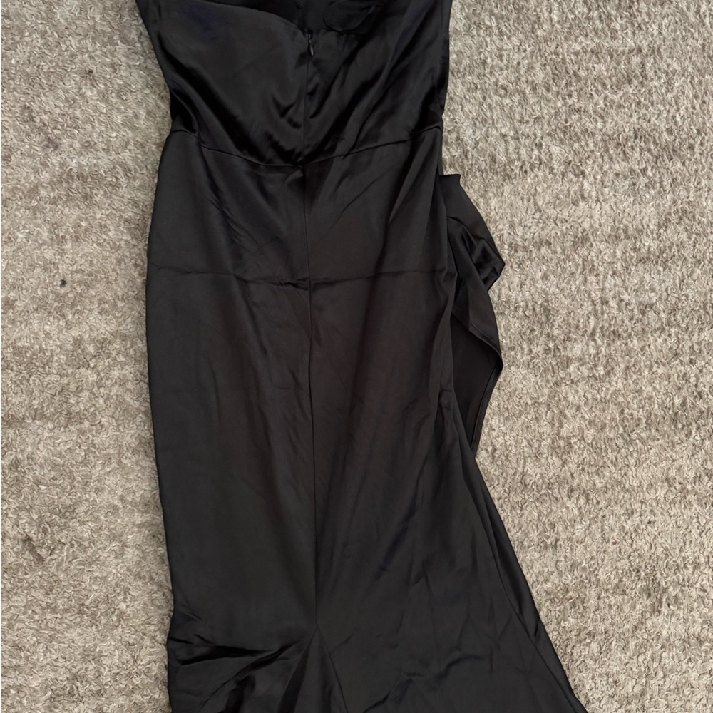 XS NWOT Strapless Black Dress w/ Gloves - Picture 4 of 9